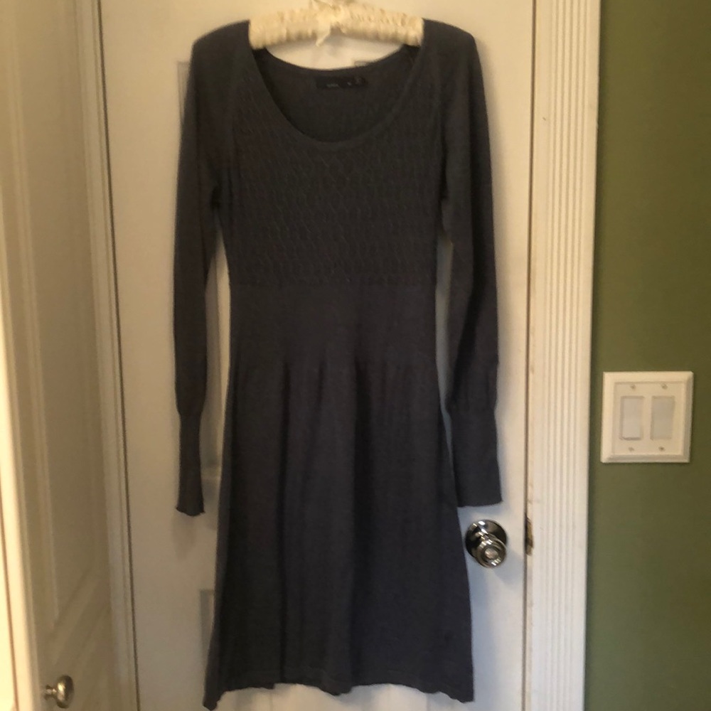 PrAna Zora Organic Sweater Dress Blue/Gray